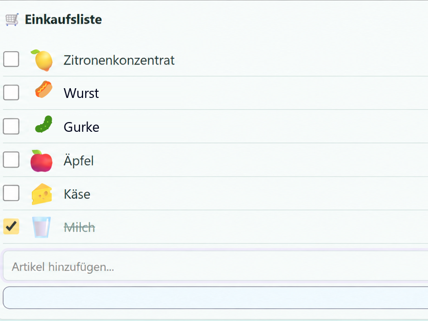 Einkaufsliste